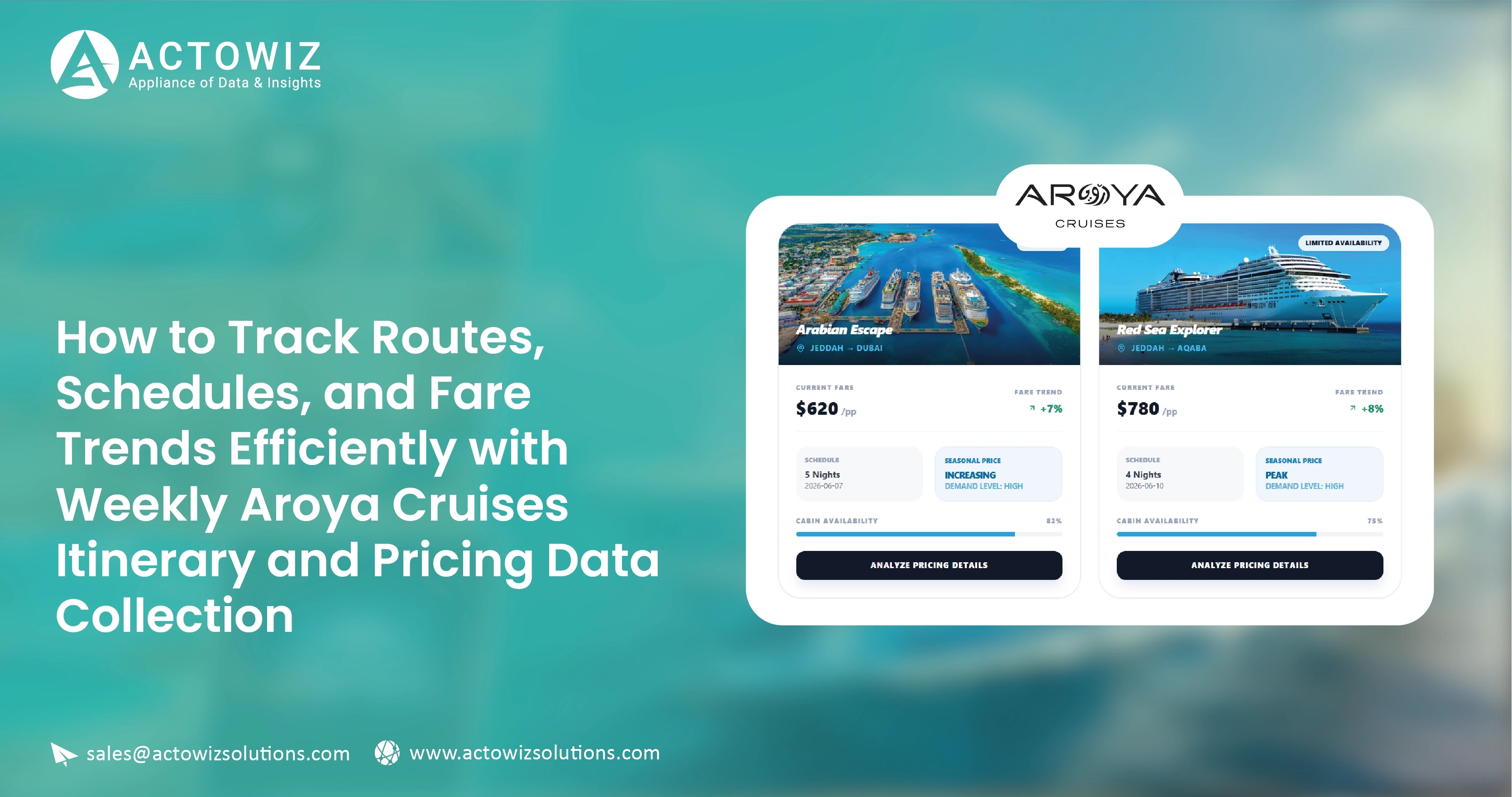 How to Track Routes, Schedules, and Fare Trends Efficiently with Weekly Aroya Cruises Itinerary and Pricing Data Collection